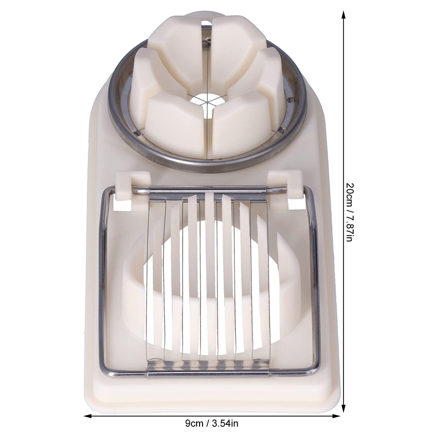 Egg Slicer 2-in-1 Eggs Cutter Multipurpose Boiled Egg Cut Slicers Stainless Steel Wire Egg Separator for Cutting Hard-Boiled Eggs Fruit Strawberry Banana(beige)