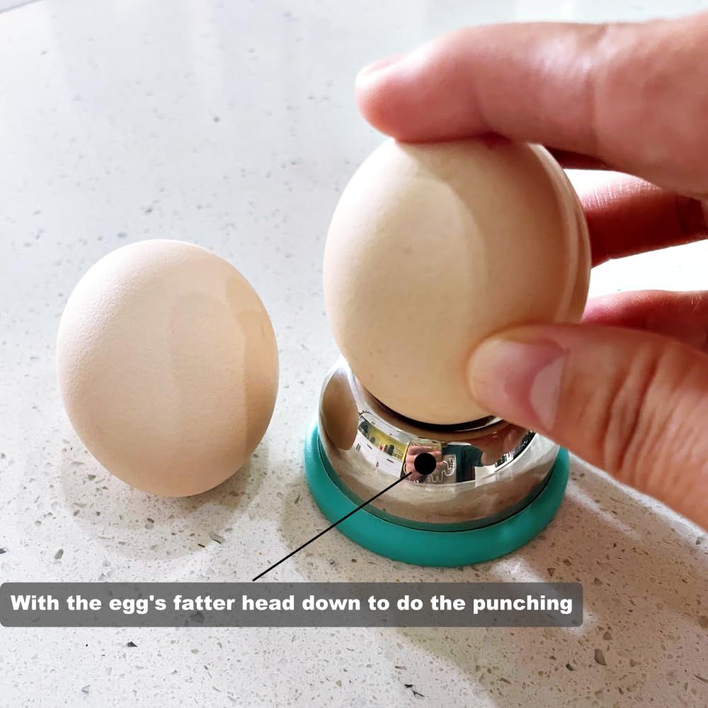 Stainless Steel Egg Piercer With Sturdy Base, Egg Hole Puncher to Get Good Hard Boiled Eggs, 2 Pcs