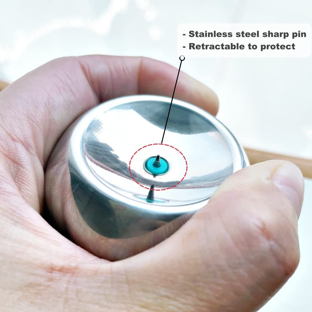 Stainless Steel Egg Piercer With Sturdy Base, Egg Hole Puncher to Get Good Hard Boiled Eggs, 2 Pcs