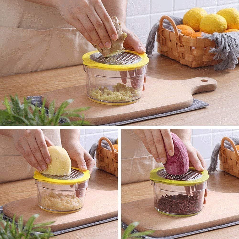 2-in-1 Corn Stripper and Peeler Tool with Bowl, Quick & Safe Corn Kernel Cutter for Shucking Corn on Cob, Comes with Non-Slip Safety Handle (Yellow)