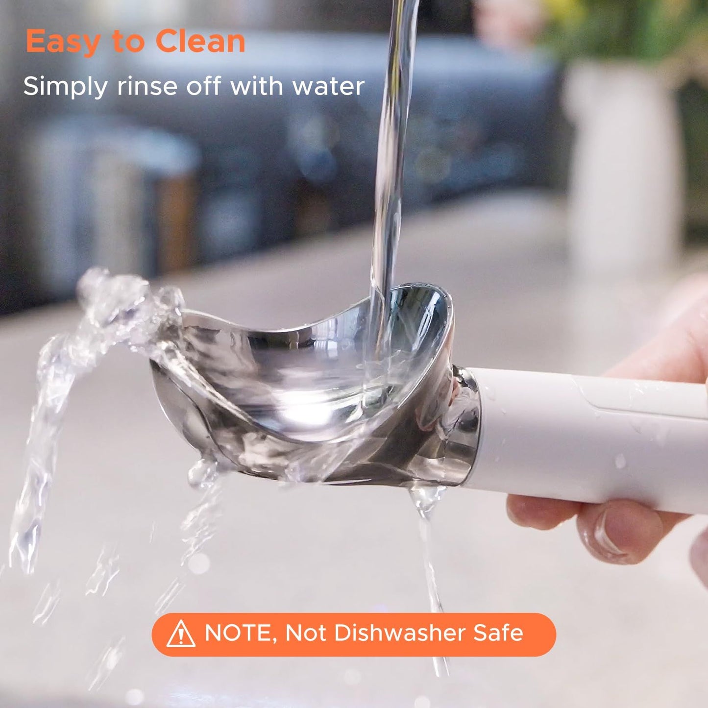 Heated Ice Cream Scoop, Rechargeable Electric Warming Scooper, Heats to for Hard Ice Cream,  Waterproof, Easy for Seniors & Kids (White，17.8*4.3cm)