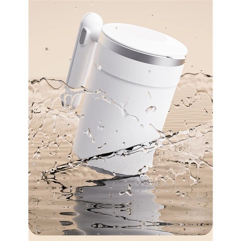 Self Stirring Coffee Mug-Automatic Magnetic Stirring Cup for Easy Mixing | USB Rechargeable with 304 Stainless Steel Interior,Silicone Lid,Ideal for Coffee,Cocoa,Milk（white 400ml）