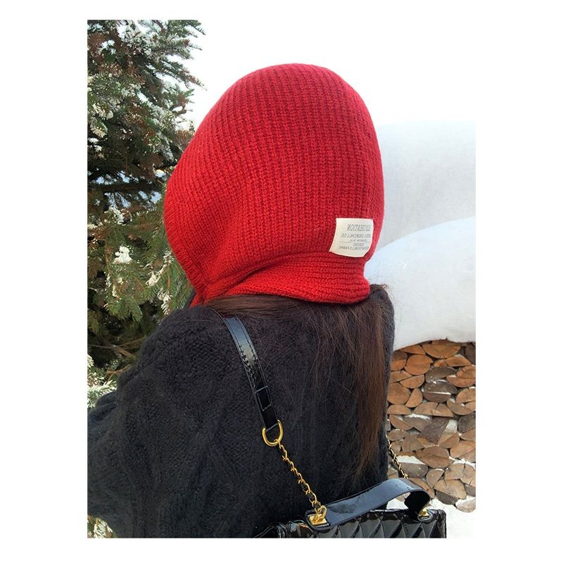 Women Winter 2 in 1 Hooded Hat Scarf Wrap Shawl Crochet Knit Pullover Neckwarmer, for Winter Cold Weather Neck