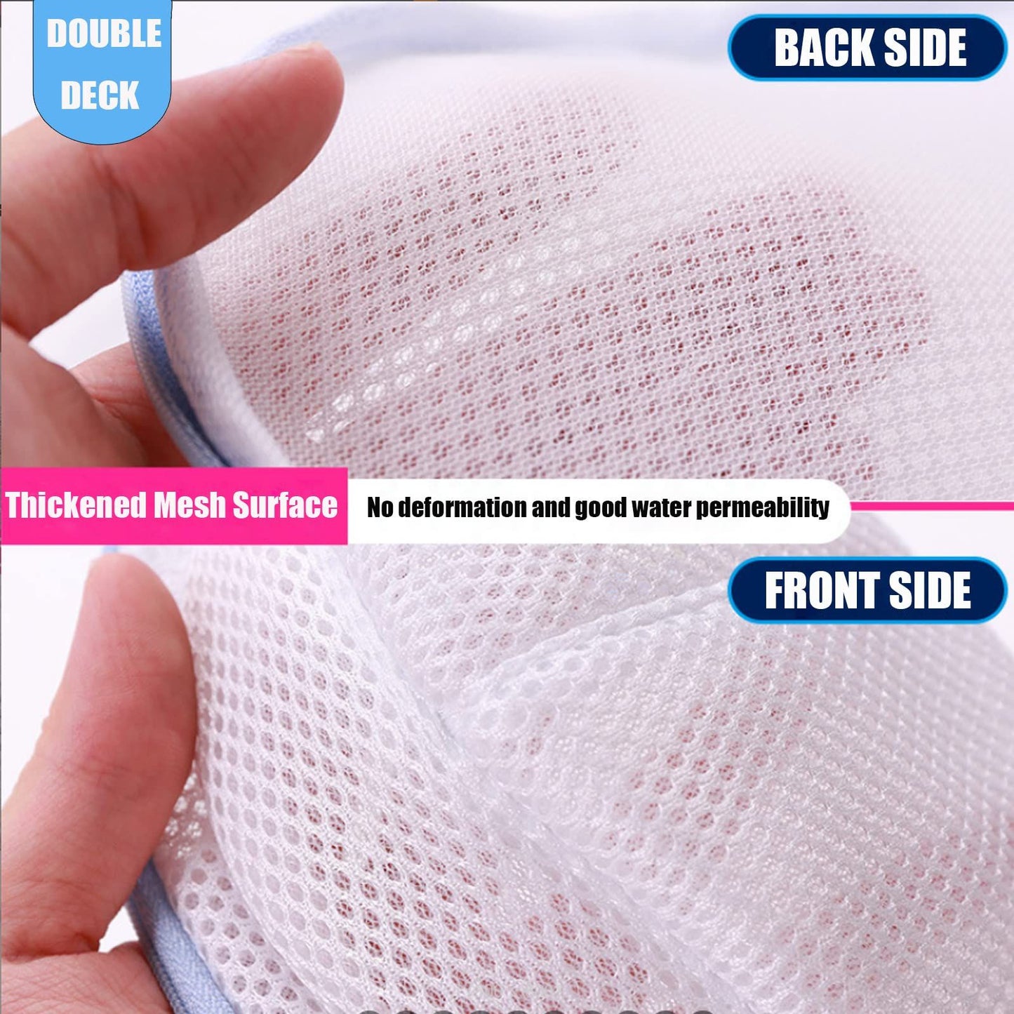Bra Washing Bags for Laundry - 6 PCS, Lingerie Bag Underwear Brassiere Washing Bags with Zipper for Women Laundry Storage (thicken-Pink 6 pack，33*20cm)