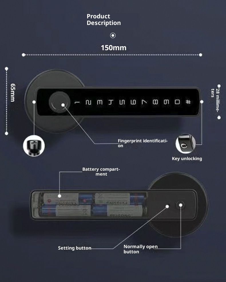 [New] Smart Lock Fingerprint Door Lock,Lock Smart Lock Keyless Entry Door Lock Reader,Home Bedroom Apartment(Black)