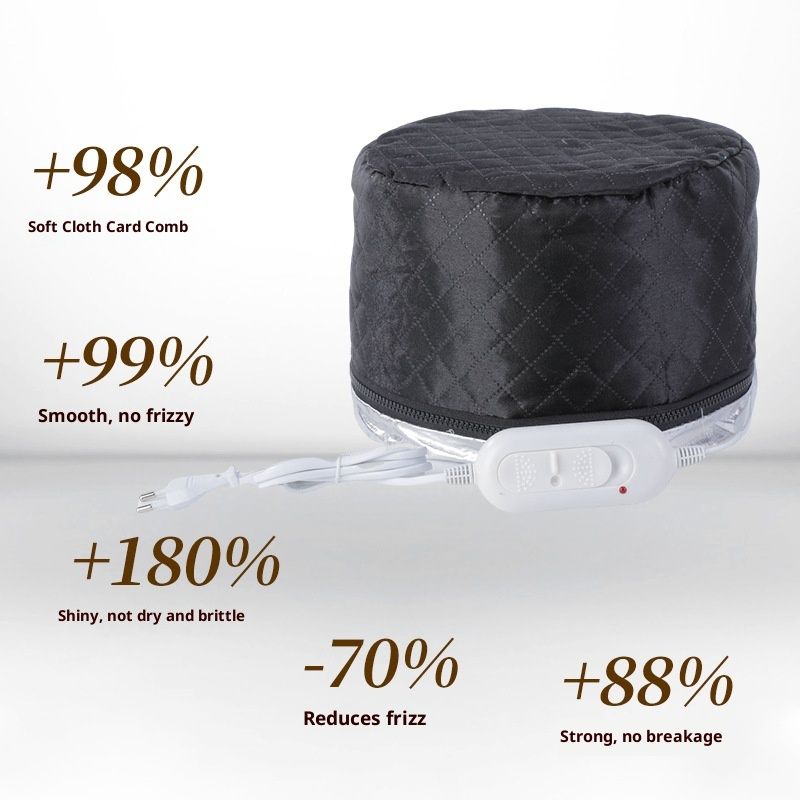Heat Cap for Deep Conditioning:3 Mode  Heats Up Quickly Settings Hair Steamer for Natural Hair Home Use Thermal Steam Cap for Black Hair Portable Heating Caps（black）