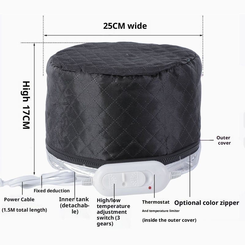 Heat Cap for Deep Conditioning:3 Mode  Heats Up Quickly Settings Hair Steamer for Natural Hair Home Use Thermal Steam Cap for Black Hair Portable Heating Caps（black）