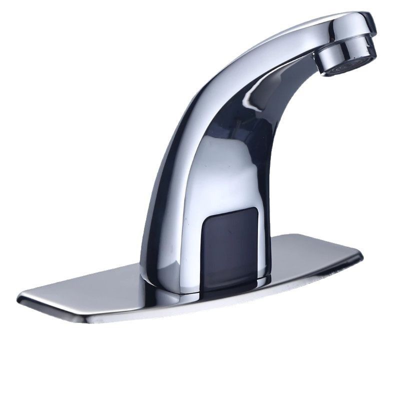 Touchless Bathroom Sink Faucet, Motion Automatic Sensor Faucet with Hole Cover Plate, Chrome for Water Bath Commercial Lavatory Farmhouse