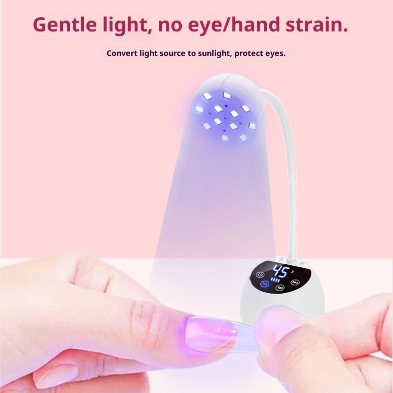 UV LED Nail Lamp Cordless Mini UV Light for Gel Nails Tips,Portable Hands Free Flash Cure Light,USB Rechargeable Nail Dryers with Sensor & 3 Timers,Rotatable Gooseneck Manicure Gel Polish Lamp