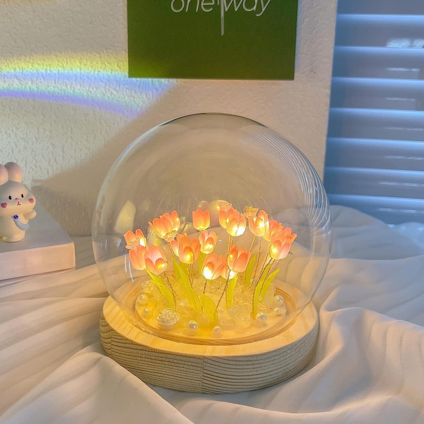 Tulip Night Light Handmade Tulip Decoration Bedroom Sleep Light Atmosphere Simulation Flower Birthday Gift for Friends, Girls, Family (13 Flowers)（10*10*10cm)