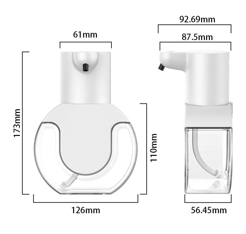 Automatic Foaming Soap Dispenser 420ml Foaming Hand Sanitizer Touchless Wall Mount with 4levels Adjustable Free Touch Electric Soap Dispenser （12.6*6.1*17.3cm)