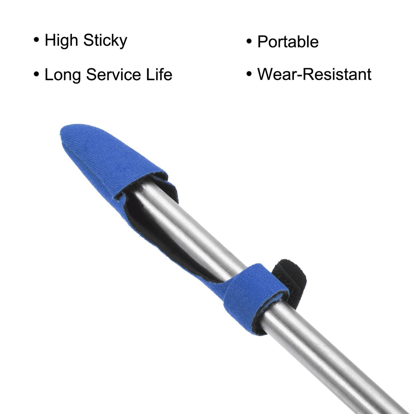 16 Pcs（8pairs blue） Fishing Rod Tip Cover and Tie, Cane Sleeve Protector Case Fastening Straps Accessories
