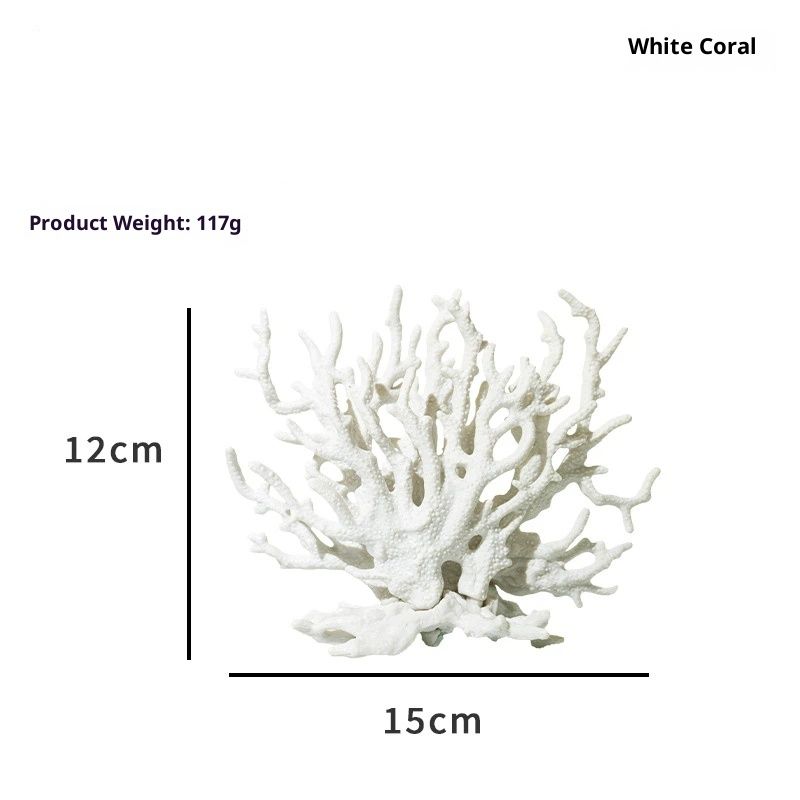 2pcs Artificial Aquarium Coral Ornament Plastic Fish Tank Plants Decoration for Aquarium Landscape （white+blue）