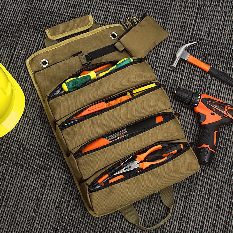 Heavy-Duty Oxford cloth Canvas Tool Roll, Tool Wrap Roll, Tool Roll Bag, Large Roll Up Tool Bag For Mechanics.