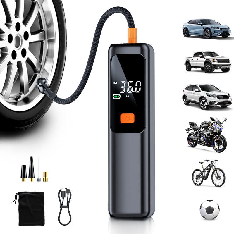 Tire Inflator Portable Air Compressor Cordless Rechargeable Digital Car Tire Pump for Car, Motorcycle, Bicycle & Balls