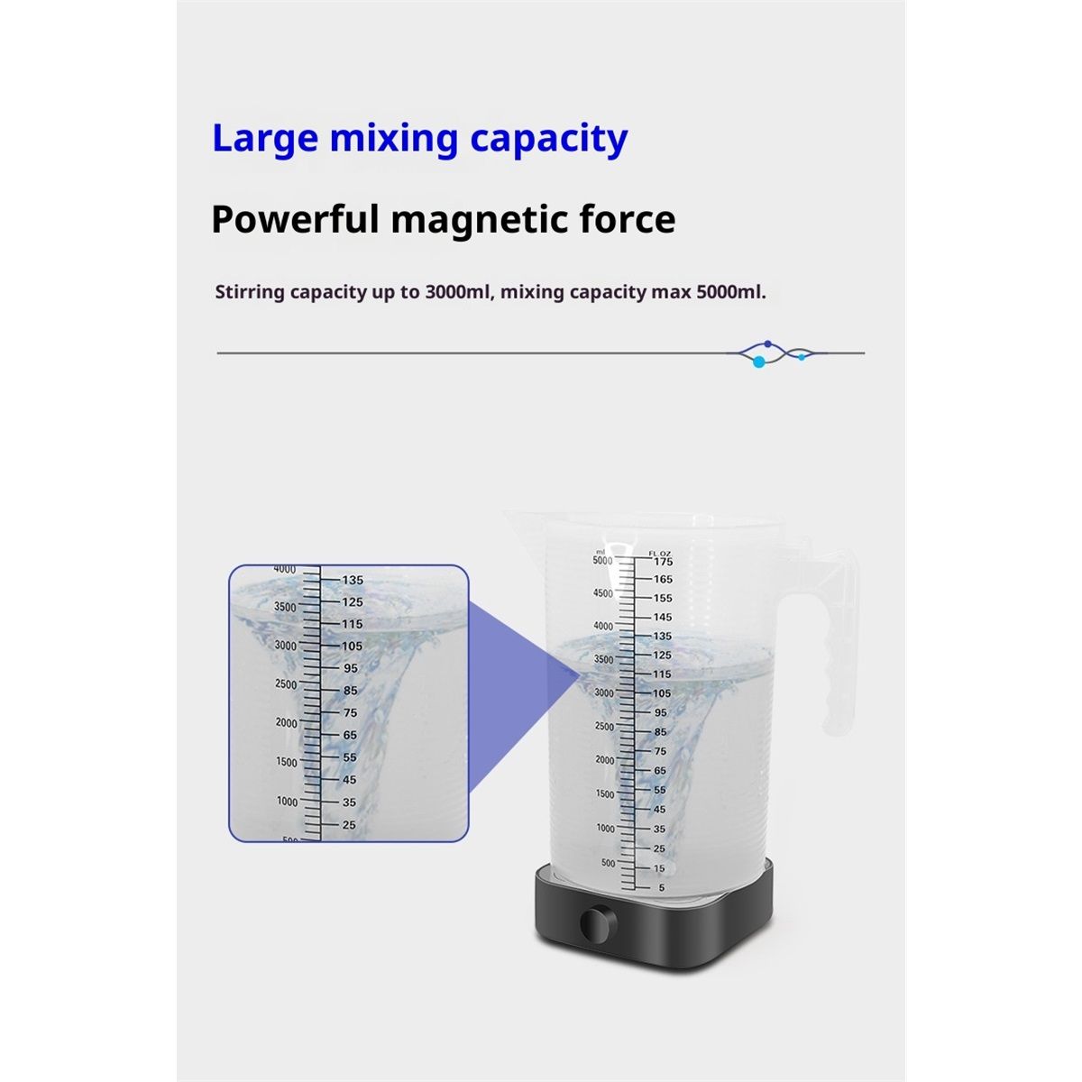 Magnetic Stirrer 3000rpm, Magnetic stir Plate with Stir Bar, Mini Magnetic Mixer Stirrer Max Stirring Capacity 5000mL, Lab Stirrers (No Heating)