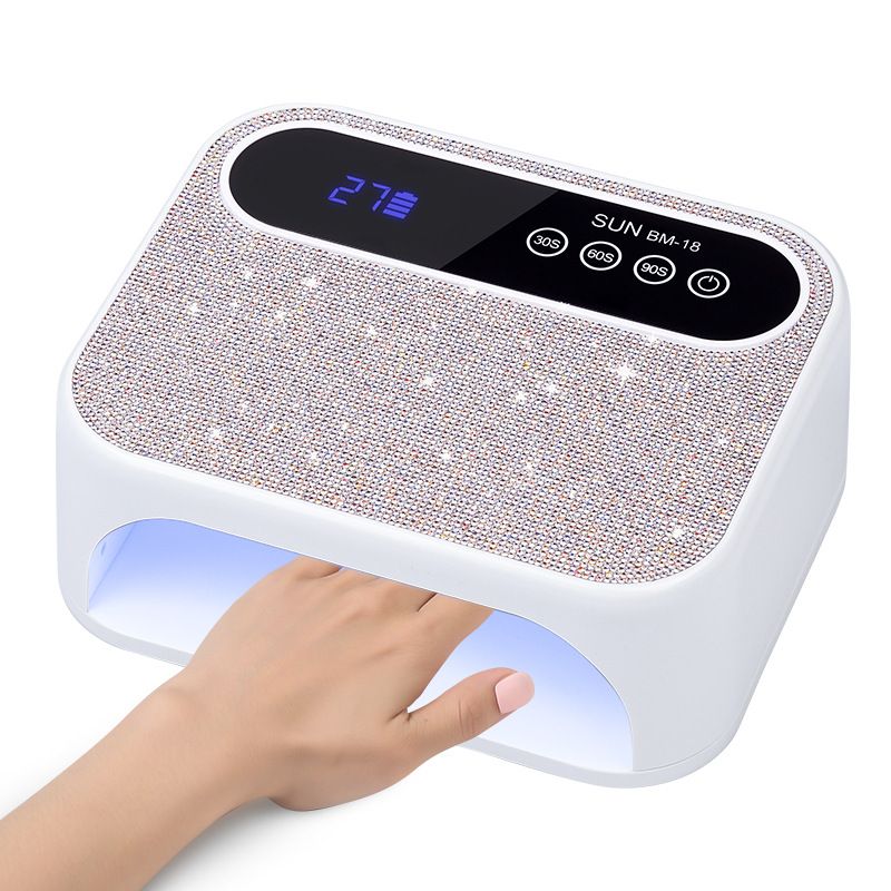 Cordless Nail Lamp, Rechargeable UV Nail Lamp for Gel Nails, LED Nail Lamp with 3 Timer Modes, Gel Nail Light Decorate with Sparkling Nail Rhinestones Diamond (Sparkly Diamond)
