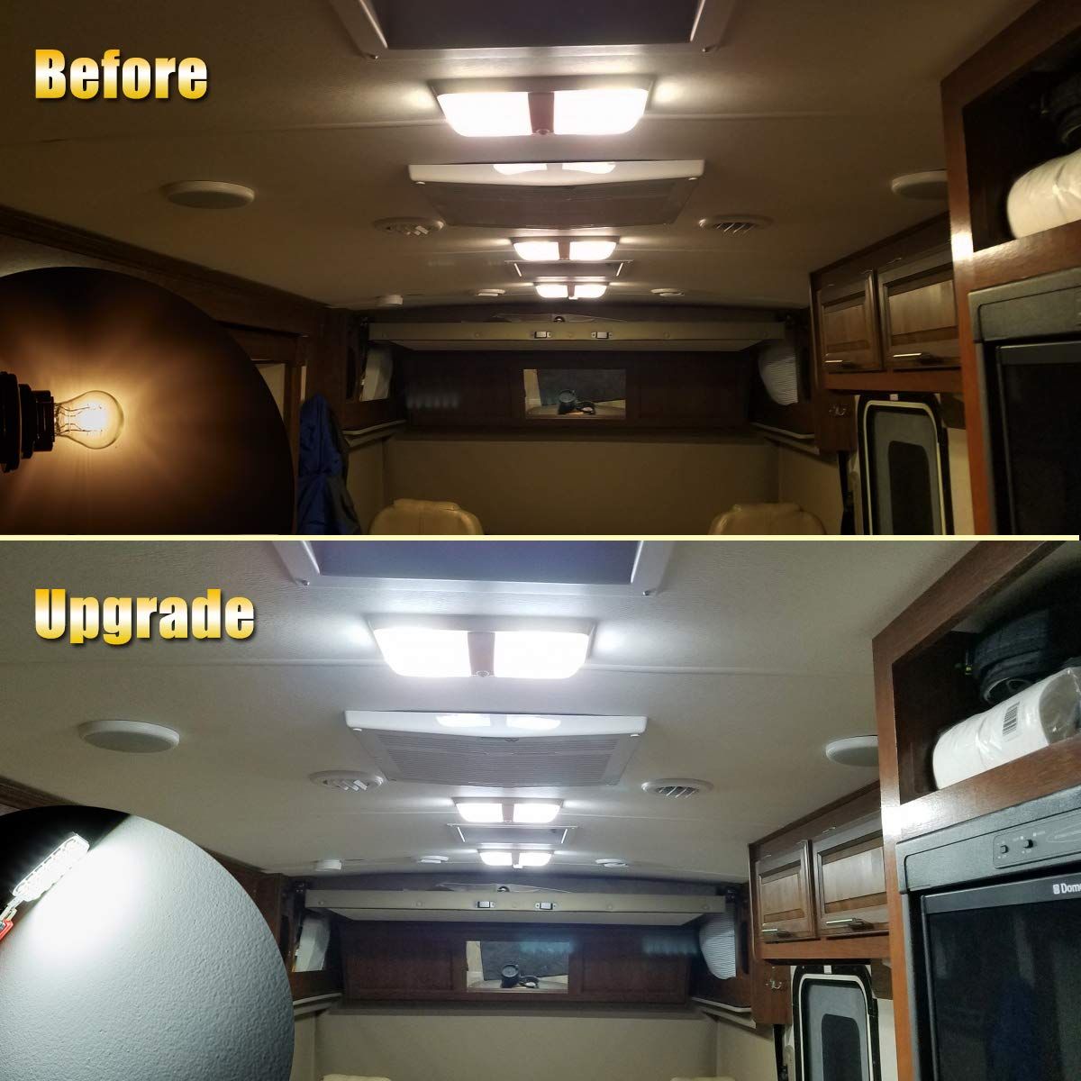 Super Bright T10 2835 36SMD LED Bulbs for 12V RV Ceiling Dome Light RV Interior Lighting Trailer Camper, (Pack of 20)