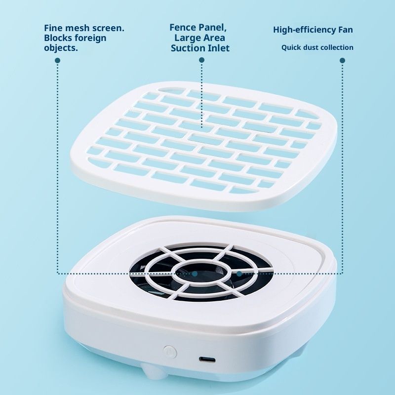 Nail Dust Collector, Cordless Dust Collector Nail Tech, Compact Powerful  Nail Vacuum Fan Rechargeable Dust Pedicure for Home, White（white）