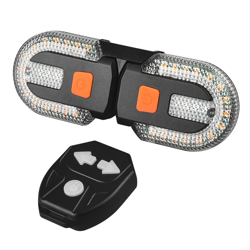 Bike Turn Signals,Bright Bicycle Turn Signals Front Back IPX5 Waterproof Wireless Remote Control Rear Bike Light USB Rechargeable LED Bike Flashlight