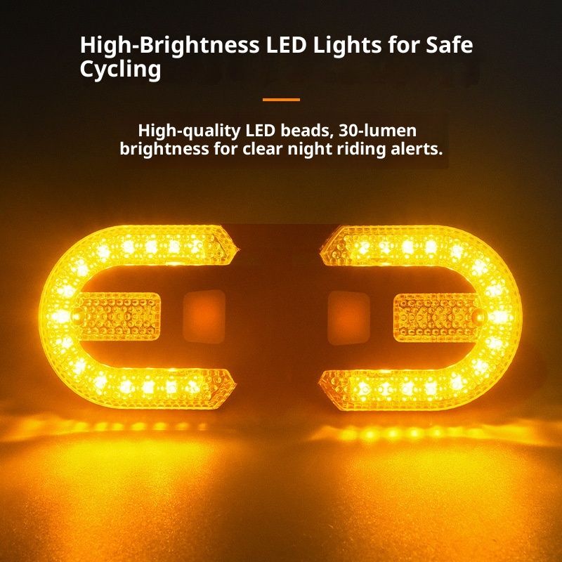Bike Turn Signals,Bright Bicycle Turn Signals Front Back IPX5 Waterproof Wireless Remote Control Rear Bike Light USB Rechargeable LED Bike Flashlight