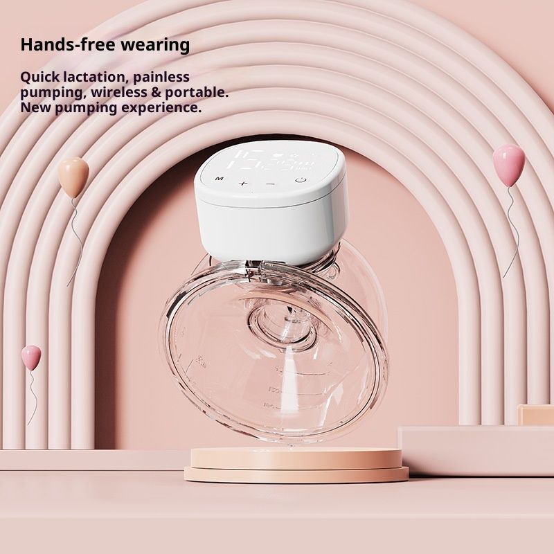 Upgraded Wearable Breast Pump, Hands-Free Design with Extended Battery Life & LED Display, Double Electric Portable Pump with 5ModesPink