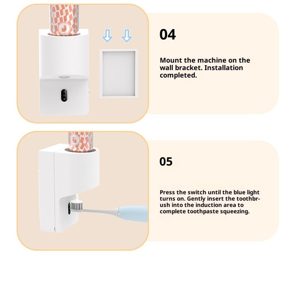 Automatic Induction Toothpaste Dispenser Wall Mounted for Bathroom,1800mAh Rechargeable,4 Gears Electric Toothpaste Squeezer Dispenser for Kids and Adults (White)
