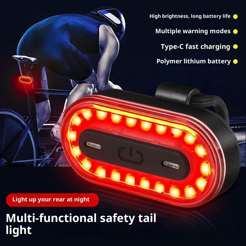 Bike Tail Light, Super Bright Cyclist Safety LED Warning Bike Flashlight,14 Modes Skateboard Light, Bicycle Rear Light Rechargeable & Waterproof, for Scooter Light Accessories