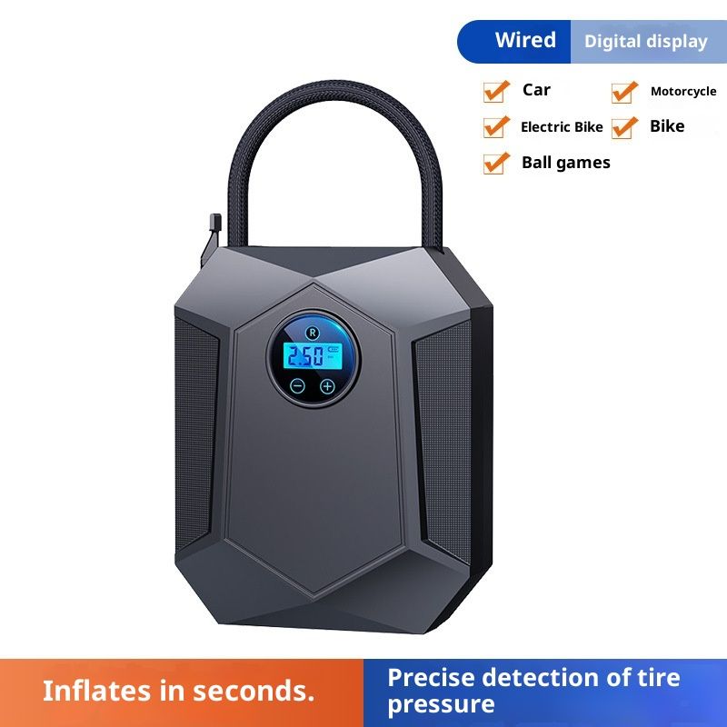 Digital Air Compressor for Car Auto Pump Portable Tire Inflator with LED Light 12V, Air Pump for Car Tires | Tire Inflator for Car, Ball, Motor