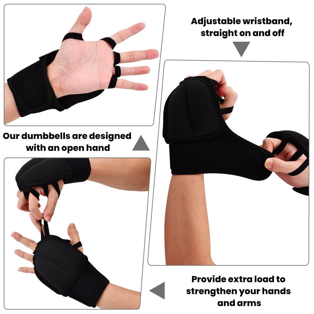 1 Pair Weighted Gloves for Tremors Hand Weight for Fine Motor Skills Hand Weighted Utensils Adjustable Weights Glove for Parkinson’s Essential Tremors Patients(Black)