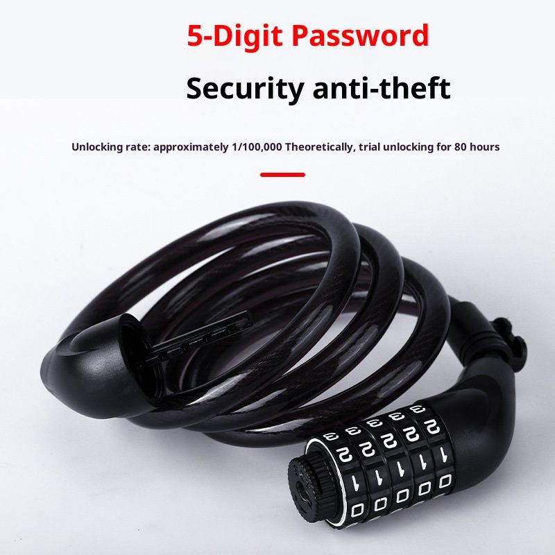 Bike Lock,  Bike Locks Cable, High Security 5 Digit Resettable Combination Coiling Bicycle Lock, Heavy Duty Anti Theft Cable Locks