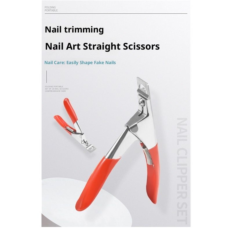 Nail Clippers Acrylic Nail Cutter Acrylic UV Gel False Nail Tips Edge U Clipper Cutter Manicure Tools Trimmers Nail Art Tools Acrylic Nail Clippers（red 2pcs）