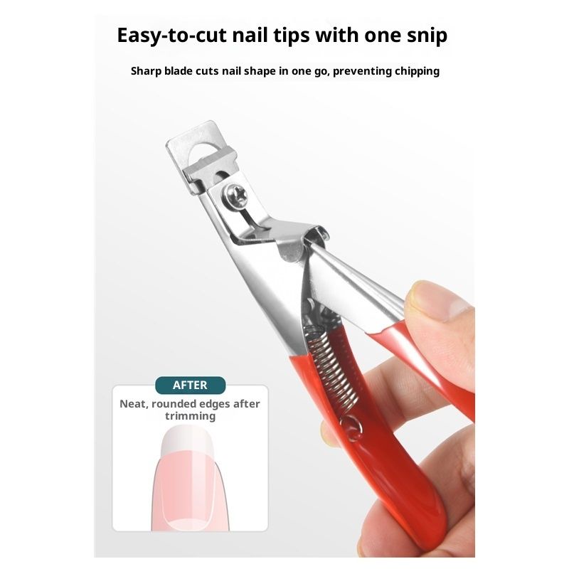 Nail Clippers Acrylic Nail Cutter Acrylic UV Gel False Nail Tips Edge U Clipper Cutter Manicure Tools Trimmers Nail Art Tools Acrylic Nail Clippers（red 2pcs）