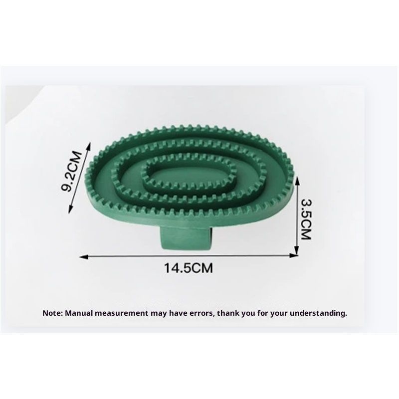 2pcs Soft Rubber Curry Comb Brush with Handle for Horses, Dogs, Cats Short Hair Medium Large Dogs Cats Rabbits（green large size）