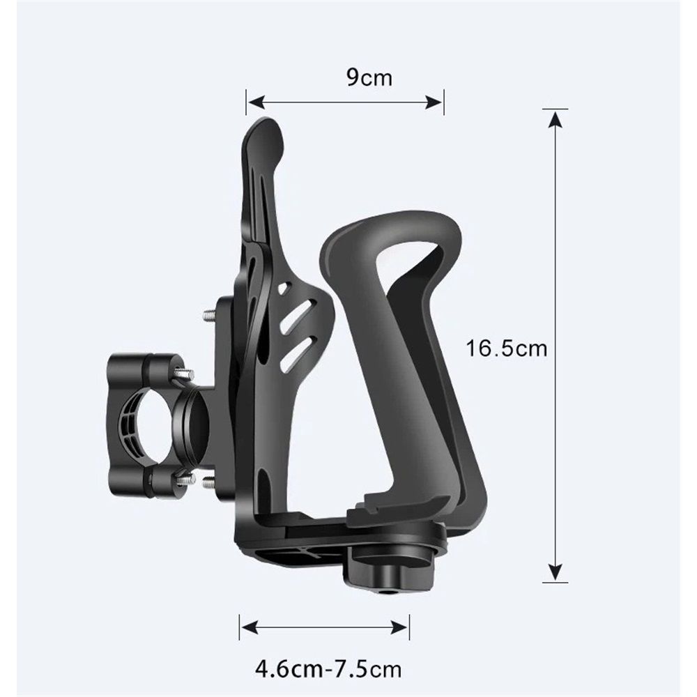 Bike Water Bottle Holder, Universal Motorcycle Drink Holder Fits Handlebar & Frame with Screw Tool, Bicycle Bottle Cage Accessories for Kids Adults (Compatible with 2.16-2.95" Diameter Cup)