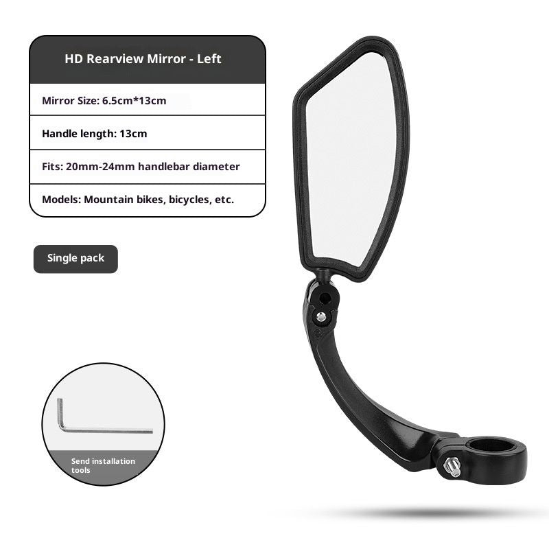 Handlebar Bike Mirror – HD , Wide Angle, Adjustable 360° Rear View – Shatterproof, Anti-Glare, Premium, MTB, E-Bike, and Commuter Cycling Safety(1 Pair)