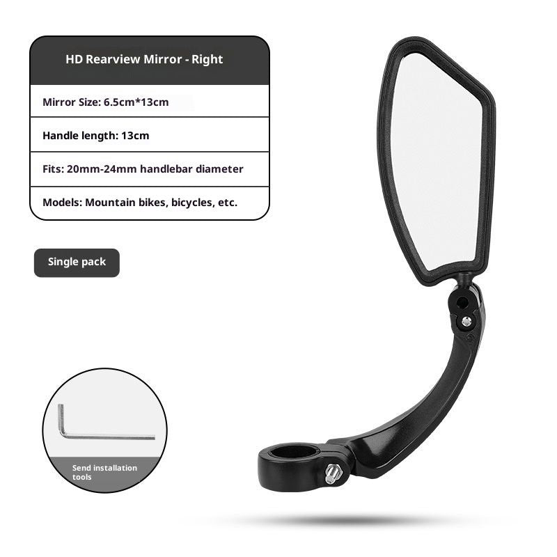 Handlebar Bike Mirror – HD , Wide Angle, Adjustable 360° Rear View – Shatterproof, Anti-Glare, Premium, MTB, E-Bike, and Commuter Cycling Safety(1 Pair)