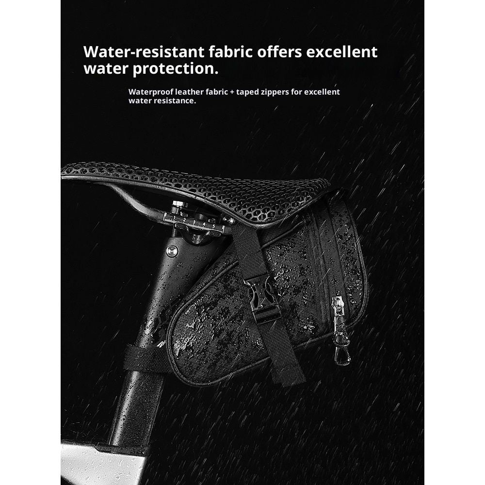 Bike Seat Bag, Water-resistant Bicycle Saddle Bag with Reflective Strap, Cycling Under Seat Pouch, Bike Seat Pack for Mountain Road Bikes and Commuters