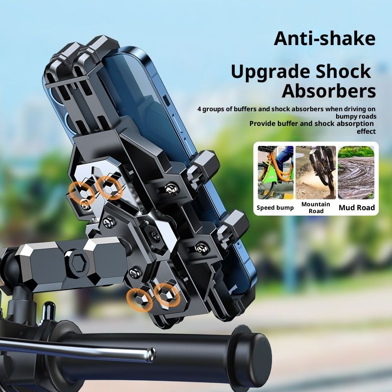 Motorcycle Phone Mount Holder - Motorcycle Cell Phone Mounts, Adjustable Bike Phone Holder,Black (handlebar model)