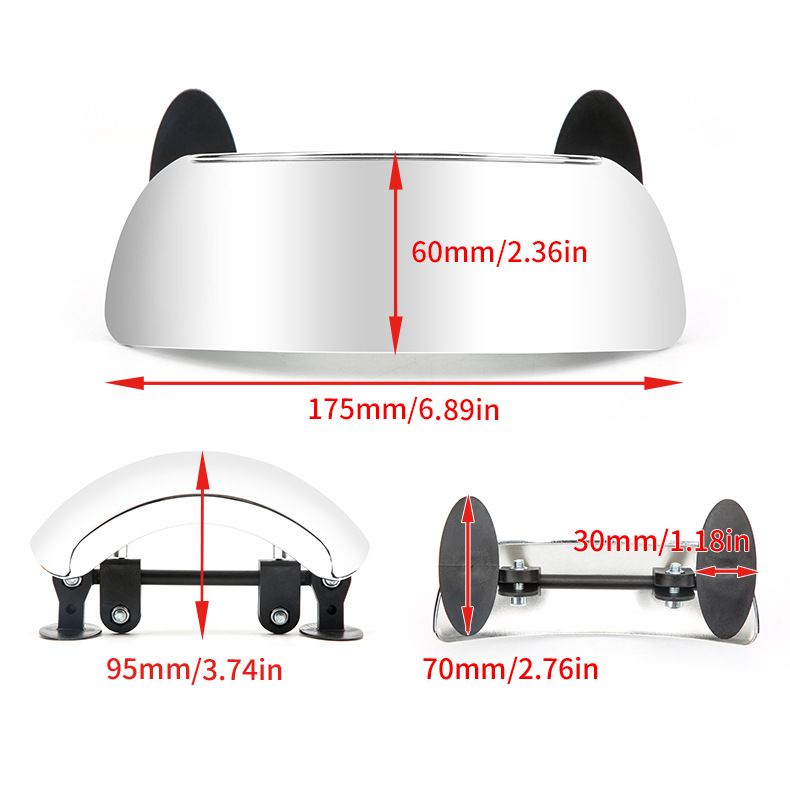 Motorcycle Mirrors 180 Degree Wide-angle Safety Rear View Mirror Blind Spot Side Mirror for Motorcycle, Scooters, Cars, Aircrafts, Boats