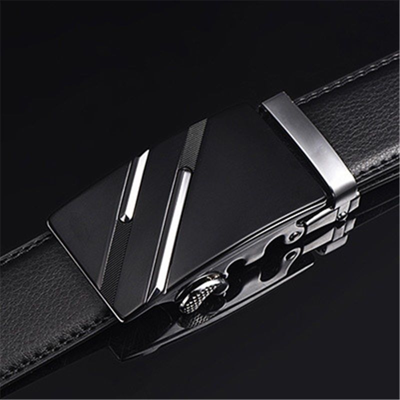 Men's Automatic Belt Leather Business Casual Style Slide belt,  for men Slide Belt Strap Automatic Leather Belt Buckle