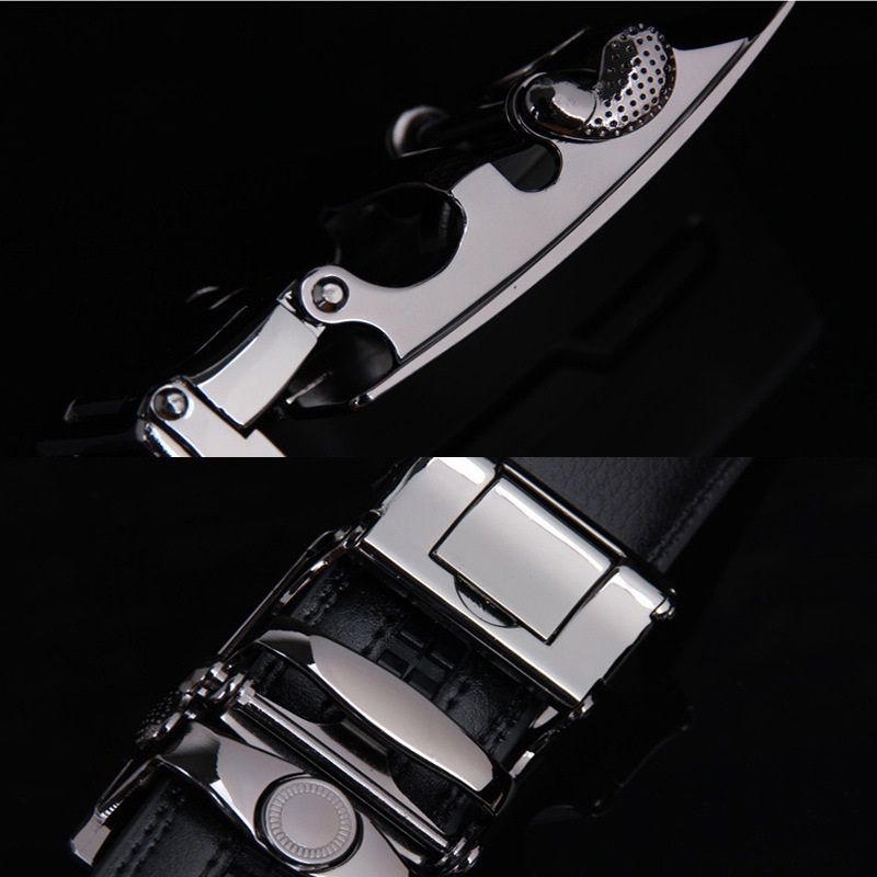 Men's Automatic Belt Leather Business Casual Style Slide belt,  for men Slide Belt Strap Automatic Leather Belt Buckle
