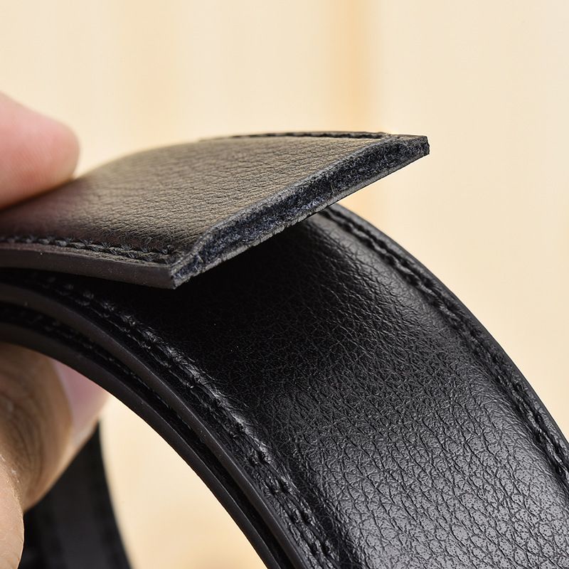Men's Automatic Belt Leather Business Casual Style Slide belt,  for men Slide Belt Strap Automatic Leather Belt Buckle
