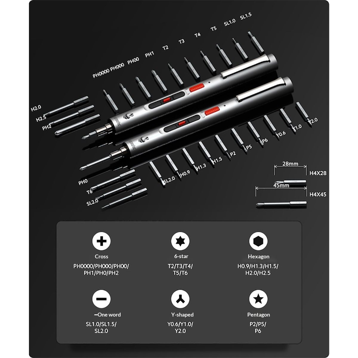 Mini Electric Screwdriver, Precision Screwdriver Set, USB-C Rechargeable, Compact Magnetic Tool for Phone, Laptop, Camera, DIY Projects, Electronics Repair