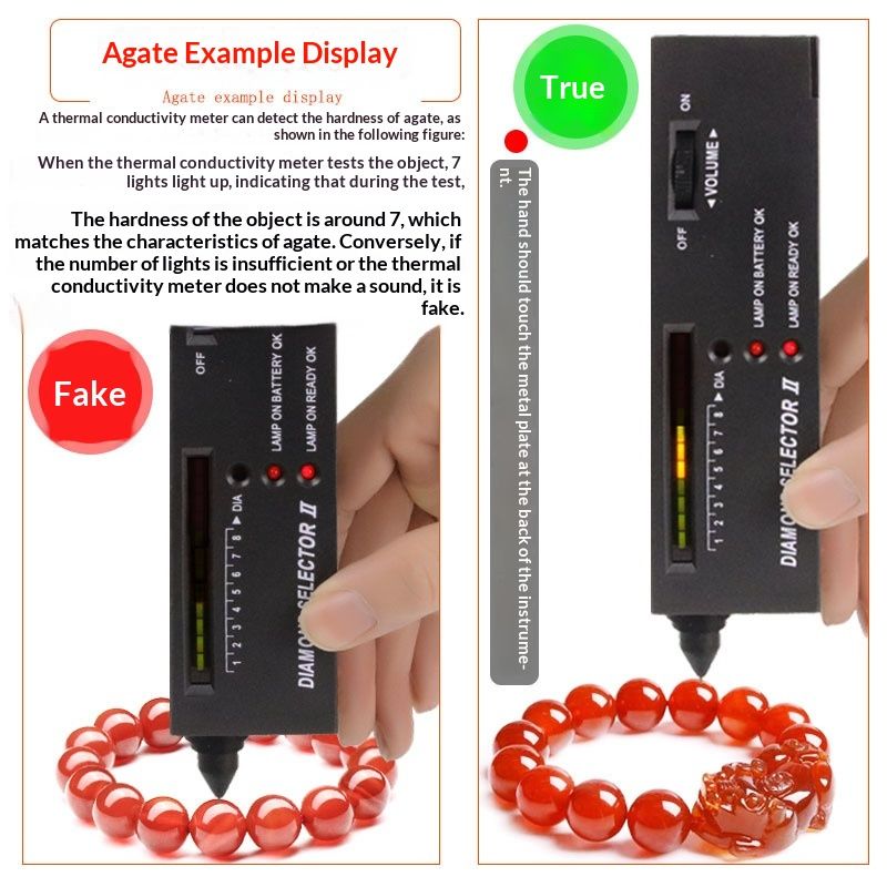 Diamond Tester Pen – Portable Jewelry Diamond Testers for Real and Fake Gemstones – Professional Gemstone Detector Tool with LED Light, Audible Signal & Battery Operated Design for Accurate Testing