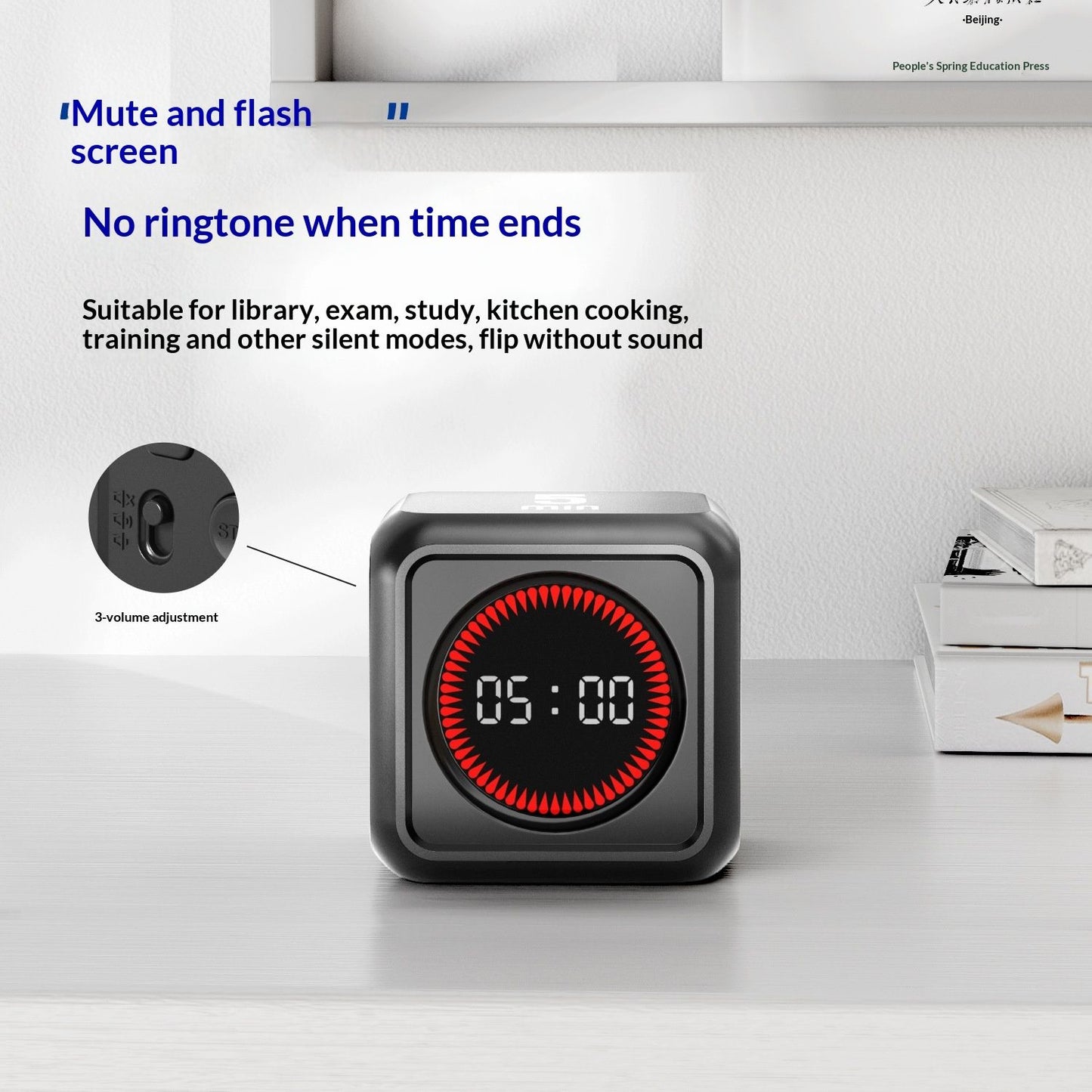 Office Desk Timer Cube, Visual Pomodoro Timer with Gravity, Countdown 5/10/25/45 Min, Rechargeable Productivity Tool for Classroom, Kitchen, Gym, Yoga, College School Supplies Cool Gadgets
