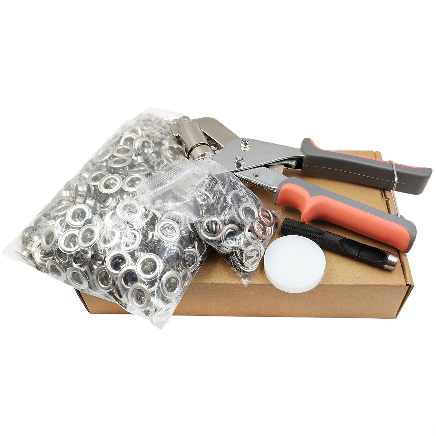 Heavy Duty Grommet Tool Kit, 500 pcs 10mm Grommets, Eyelet Tool, Press for Tarp, Grommet Kit, Fabric, Banner, Canvas, Leather, Tents, Vinyl