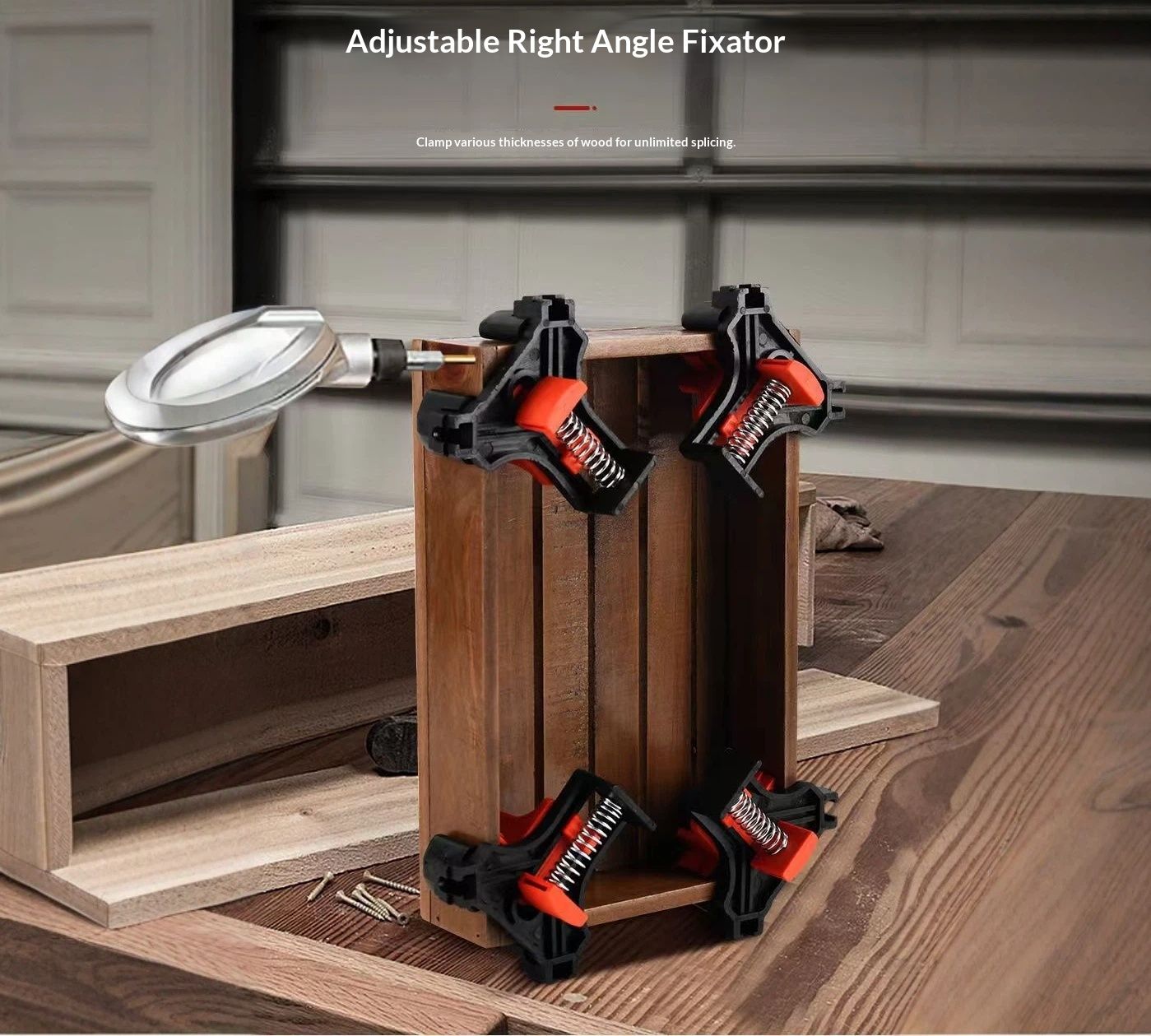 Corner Clamp for Woodworking - 90° Multi-Angle Adjustable Spring Clamps (4Pcs) - Woodworking & Photo Framing Tools, Gifts for Men/Dad/DIYers