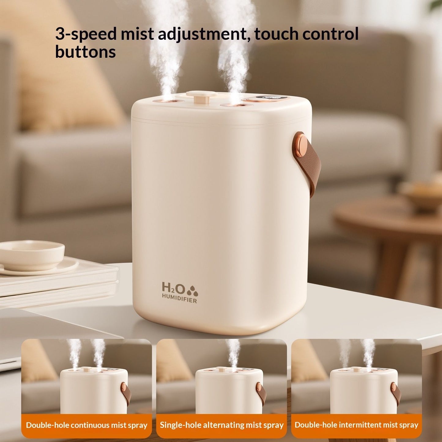 Humidifier for bedroom Portable Cool Mist Humidifiers Auto Shut-Off USB Desk Humidifier,with Warm Night Light and Dual Nozzle Design for Bedroom Travel Office,