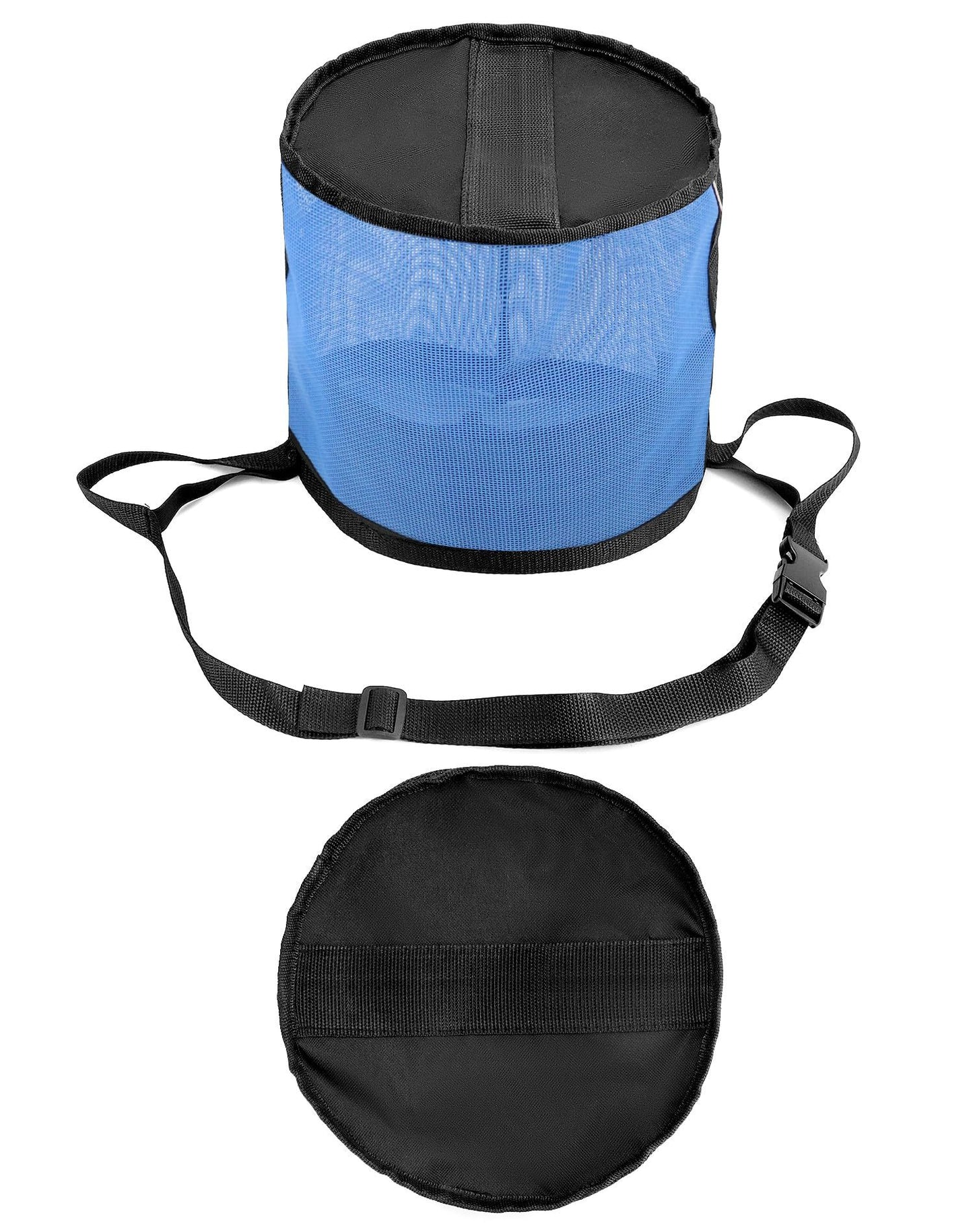 2 Pack Horse Feed Bag for Grain - Durable Mesh Grain Feeder with Adjustable Strap, Comfortable Neck and Nose Pad Horse Muzzle Feed Bag, (blue S size 21 * 18cm)